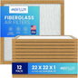 Fiberglass Air Filter -22x22x1Air Filter 12 Pack - Non Pleated 22"x22"x1", AC Filters for Home, Fiberglass, HVAC filters, Heater, Furnace Catcher for Dust - 1 YEAR SUPPLY