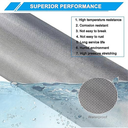 Stainless Steel Mesh Screen 20Mesh 304, 15.7" x 147" (40x375cm) Metal Mesh Screen, Rust Free Fine Wire Mesh Roll, 1mm Hole Easy to Cur For Vent Mesh, Window Screen, Filters, Cage, Garden Covers