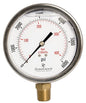 4" Oil Filled Pressure Gauge - Stainless Steel Case, Brass, 1/2" NPT, Lower Mount Connection, 0-6,000PSI