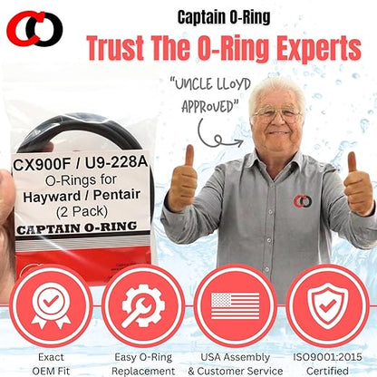 Captain O-Ring – Replacement CX900F / U9-228A / O-240 O-Rings for Hayward Star-Clear, Pentair, Sta-Rite Cartridge Filter and Tank (2 Pack)