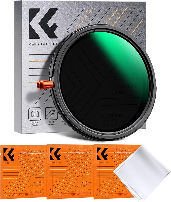 K&F CONCEPT 67mm Black Diffusion Mist Effect 1/4 & Variable ND2-32(1-5 Stops) & Circular Polarizing Filter CPL-in 1 Lens Filter with 18 Multi-Coatings for Camera Lenses (K-Series)