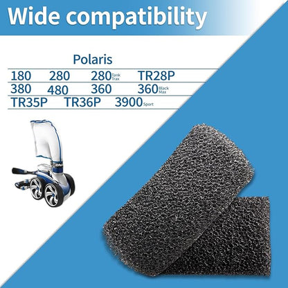 12 Packs Aquarium Fish Tank Filter Sponge, for Polaris Pool Cleaner Parts & Sweep Hose Tail Scrubbers Replacement, Fits 180 280 360 380 480 3900 Models