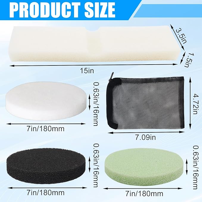 30pcs FX4 Canister Filter Media Replacement Kit Compatible with Fluval Fx4 Fx5 Fx6 Include Carbon Foam Filter Pads, Foam Block,Aquarium Maintenance Quick Clear/Water Polishing Pads
