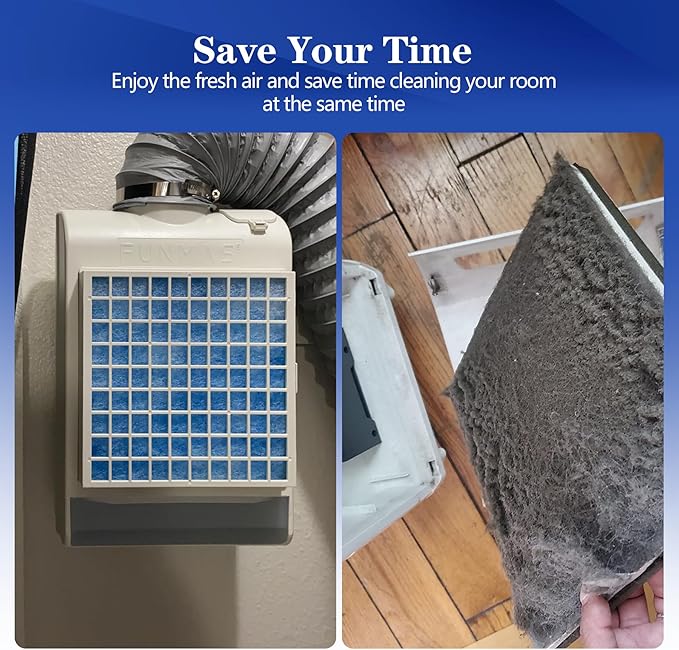 Air Vent Filters, 12"X120" Cut to Size Air Filter Material, MERV 8 Electrostatic Air Filter Roll, Blue & White Vent Filters for Home Floor, Rv Ac Vent, Ceiling, Refrigeration, HVAC Furnace Vent, Etc