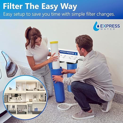 Whole House Water Filter System| Ultimate Protection | 3 Stage Water Purifier Whole Home, Top-Tier Heavy Metal + Anti-Scale Filters, High Reduction in Scale, Chloramine, Chlorine, PFAs, Lead, Arsenic
