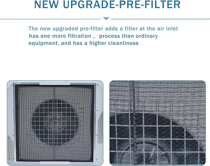 HEPA H14-Filter Laminar Flow Hood Updated FanFilter Unit（Include HEPA Filter）100/ISO Class 5 Cleanroom/Laboratory/Cleanroom/Mushroom Room, Laminar Air Flow Hood(46.2"x22.6"110V)
