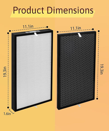 6 Pack 5000 Replacement Filters for Air Doctor 5000 Series Air Purifier, Includes 2 Efficiency + 4 VOC Units(Not Compatible with 5500 Series)