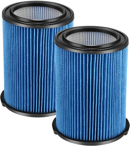 VF5000 Replacement Vacuum Filter 3 Layer Pleated with High Efficiency Particle Air Filter Material Compatible with Rigid Shop Vac 6-20 Gallon Wet Dry Vacuums (2 Packs)