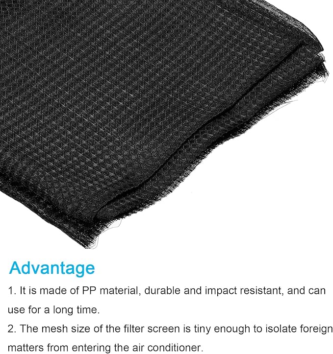PATIKIL 47" x 39" Air Conditioner Air Filter Material, Plastic Dustproof Filtering Screen with Filtration Film for Air Conditioning, Black
