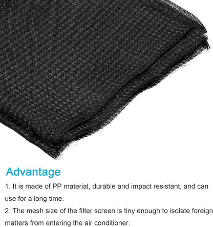 PATIKIL 47" x 39" Air Conditioner Air Filter Material, Plastic Dustproof Filtering Screen with Filtration Film for Air Conditioning, Black
