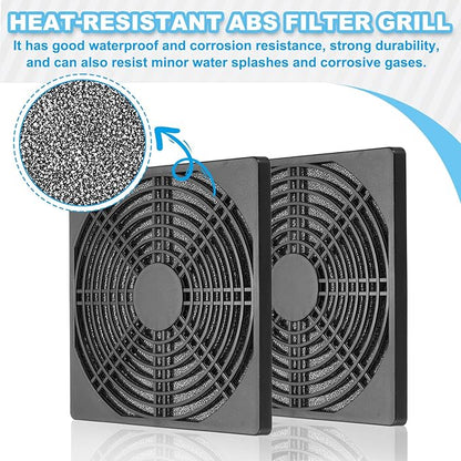 PATIKIL 150mm Fan Filter Grill, 3 Pcs Plastic Ventilation Dustproof Grill Cover Cooling Ventilator with Screws for Industry Workshop Computer Case Refrigerators Air Conditioning, Black