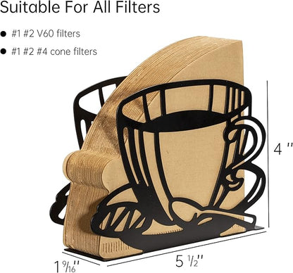 1 PCS Coffee Filter Holder,Coffee Paper Storage Rack Coffee Filter Paper Container Stand for Fan-shaped,T-shaped,Square-shaped Over Paper Filters,Good for Home Kitchen Restaurant Picnic Party wedding