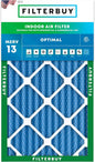 Filterbuy 12x24x2 Air Filter MERV 13 Optimal Smoke & Allergy Defense (1-Pack), Electrostatic Pleated HVAC AC Furnace Filters Replacement, Made in USA (Actual Size: 11.38 x 23.38 x 1.75)