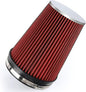 6" 152mm Cold Air Intake Filter Clamp-On Replacement High Flow Inlet Air Filter High Performance Washable Cone Filter 9" Tall Red