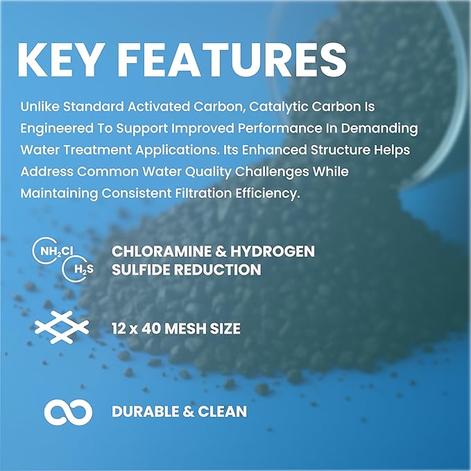 LiquaGen 1 Cubic Foot - Coconut Carbon Media Whole House Systems | Contaminant Remover | Highly Porous Activated Charcoal Bulk for Whole Home Water Purification System's
