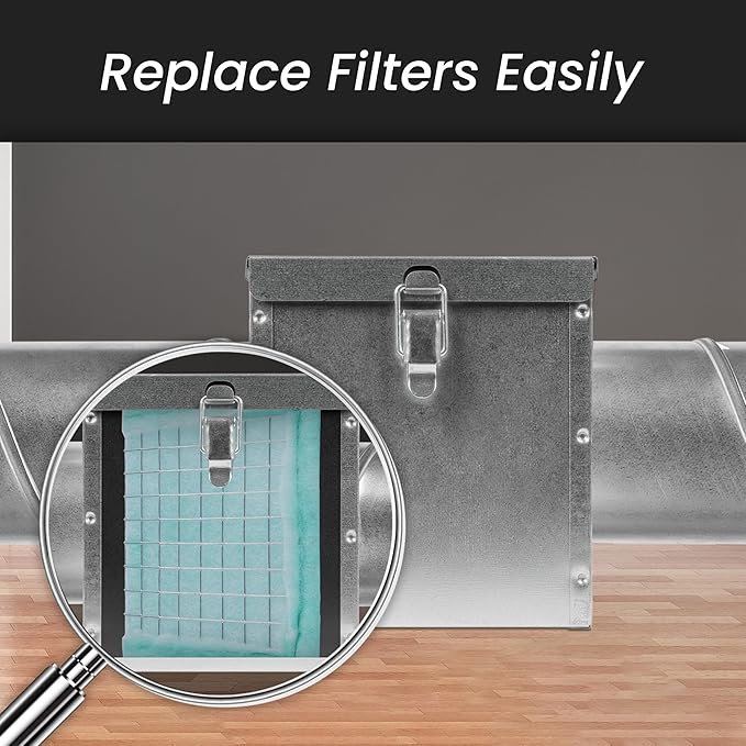 Repa Market 12" x 12" Replacement Air Filter for 10" Duct Filter Box – G3 Class Purifier Filter for Dust Collection, Lint Trap – Air Purifier – HVAC Ventilation System Filters, Home Improvement