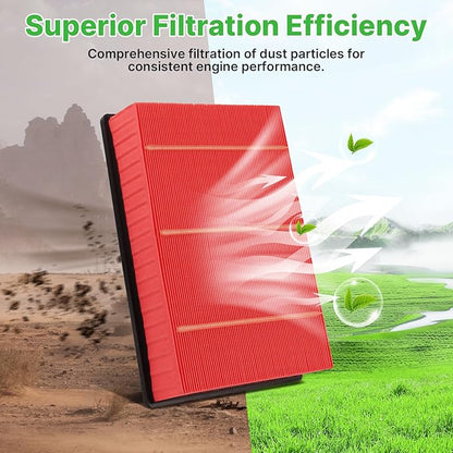 2PCS Engine Air Filter Fit for Silverado 1999-2019, Suburban 2000-2019, Tahoe2000-2019, Sierra1999-2019, Yukon 2000-2019 Air Filter Replacement Engine Filter Accessories# CA8755A