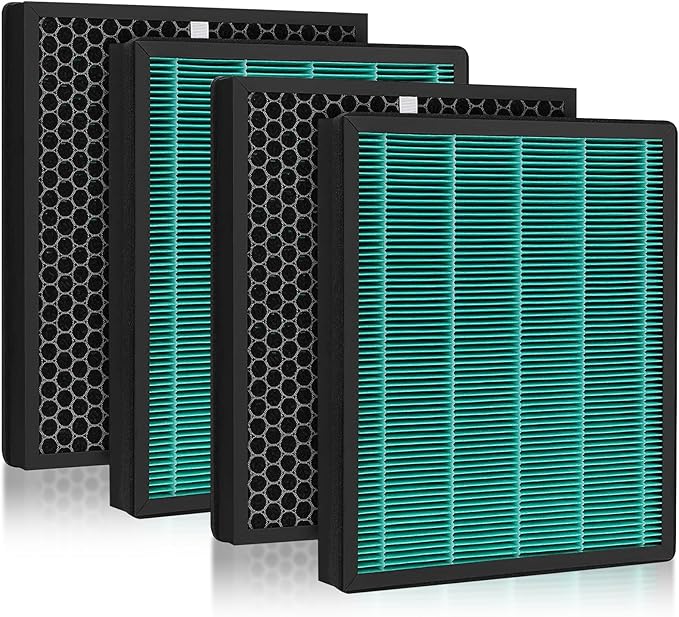 400/400S Replacement Filter Set for Coway AIRMEGA Max2 400/400S 400(G) 400S(G) Air Puri-fi-er, High Efficiency Max 2 Green Particle Dust Lint Filter&Smoke Odor Active Carbon Filter, AP-2015-FP, 2 Set
