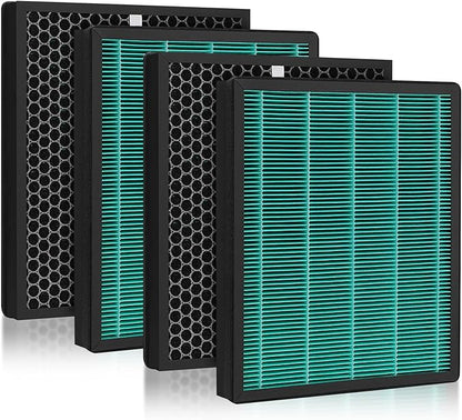 400/400S Replacement Filter Set for Coway AIRMEGA Max2 400/400S 400(G) 400S(G) Air Puri-fi-er, High Efficiency Max 2 Green Particle Dust Lint Filter&Smoke Odor Active Carbon Filter, AP-2015-FP, 2 Set