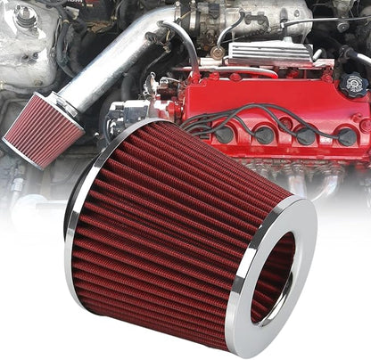 RYANSTAR RACING 83mm 3.25" High Flow Round Tapered Cone Closed-Top Washable Clamp-On Dry Air Filter