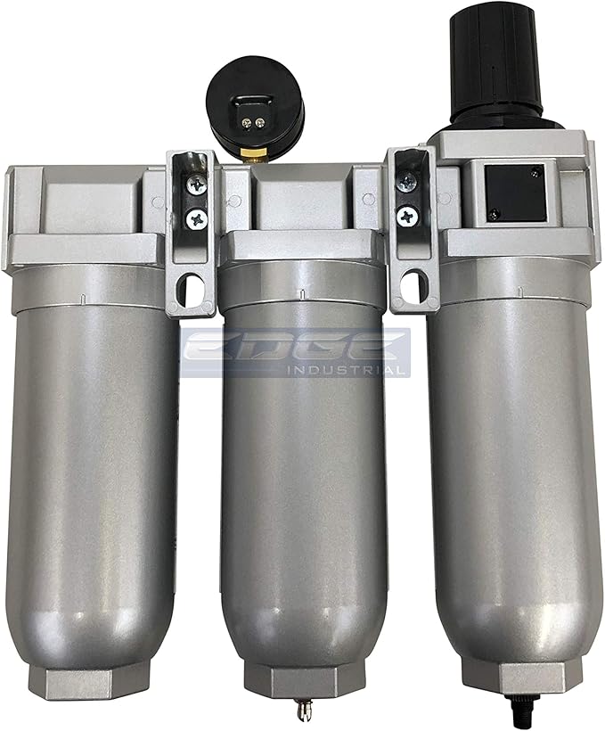 SUPER HEAVY DUTY HIGH FLOW AIR FILTRATION SYSTEM, 2 STAGE PARTICULATE FILTER PLUS OIL REMOVING COALESCING FILTER COMBINATION (1/2" NPT, AUTO DRAIN)