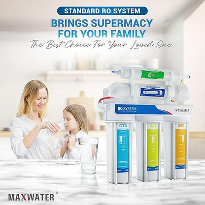 Max Water 5 Stage 100 GPD (Gallon Per Day) RO (Reverse Osmosis) Standard Water Filtration System for Heavy Duty - Under-Sink/Wall Mount - Model: RO-5W3