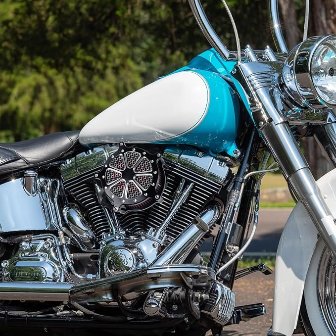 Twin Cam Air Filter Cleaner Intake Filter Compatibel with Harley Davidson Touring Trike 2008-206, Softail 2016-2017, FXDLS 2017, High Flow Air Filter