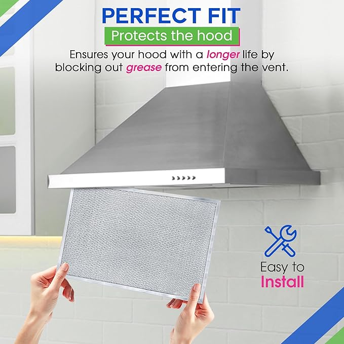 Bagean Stove Hood Vent Filter 11.81"x17.32" BPS1FA36 Compatible with Broan Range Hood Filter Replacement - Fit's Allure Range Overhead Aluminum Screen - Blocks Grease & Filters Over Oven Air (2-Pack)