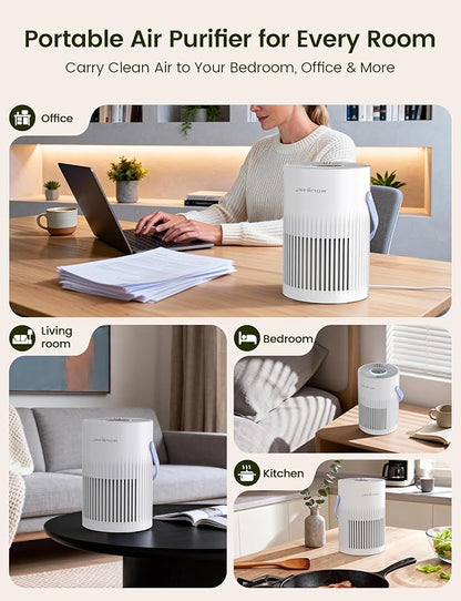 Jafända Air Purifers for Home, Hepa Air Purifier for Bedroom, Air Cleaner for Pet Dander, Quiet Sleep Mode, Portable Air Purifier for Office, Odor, Dust, Smoke