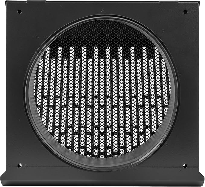 Vent Systems 6" Inch Exhaust Vent Cover with Rubber Gasket - Graphite Black Galvanized Steel - Robust Weatherproof Outdoor Air Exhaust Box - Duct or Surface Mounting - Rain and Snow Protection