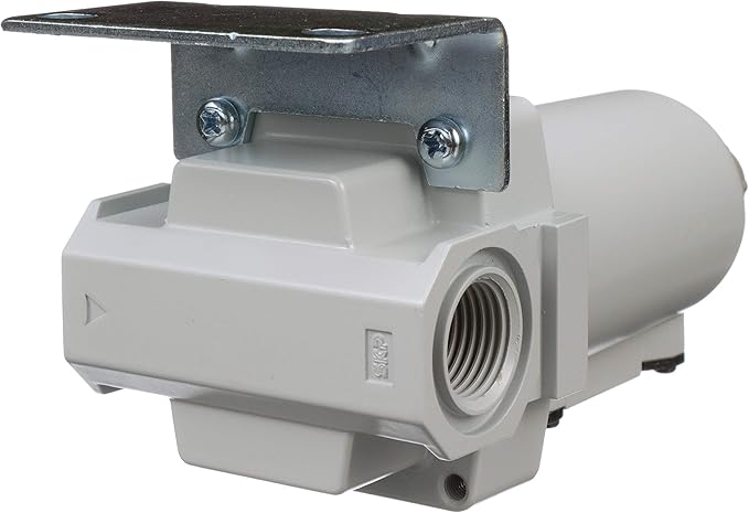 PneumaticPlus SAFD400-N04B-MEP Compressed Air Coalescing Filter, 0.01 Micron 1/2" NPT - Metal Bowl, Manual Drain, Bracket