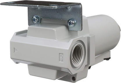 PneumaticPlus SAFD400-N04B-MEP Compressed Air Coalescing Filter, 0.01 Micron 1/2" NPT - Metal Bowl, Manual Drain, Bracket