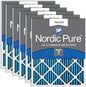 Nordic Pure 16x25x1 (Actual Size: 15 1/2 x 24 1/2 x 3/4) Pleated MERV 7 Air Filters 6 Pack