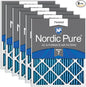 Nordic Pure 14x30x1 (Actual Size: 13 15/16 x 29 15/16 x 3/4) Pleated MERV 7 Air Filters 6 Pack