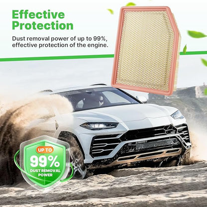 Engine+Cabin Air Filters Fit for 2019-2026 Silverado 1500＆Sierra 1500, 2021-2026 Tahoe＆Suburban＆Yukon, 2021-2026 Escalade Engine Air Filter Replacement Accessories CF11966 CA12405