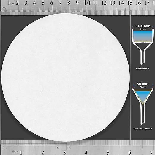 Filter Paper 15cm Lab Qualitative Filter Paper for Chemistry, Standard Qualitative Grade 1-Medium Flow 150mm(300 Discs)