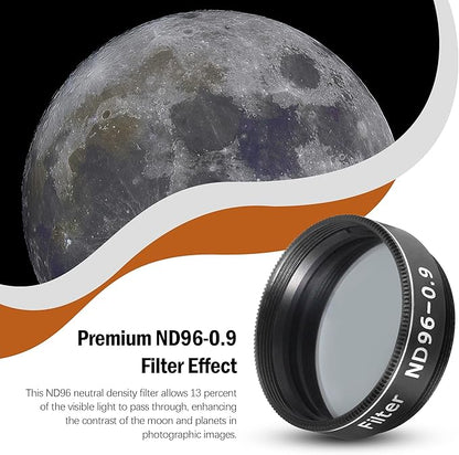 Astromania 14 Piece Telescope Accessory Kit 1.25 Inch Telescope Eyepiece and Filter Set Deluxe Version, 5pcs Plossl Eyepiece Set, 6pcs Colored Filter Set, Moon Filter, 2X Barlow Lens&Sturdy Carry Case