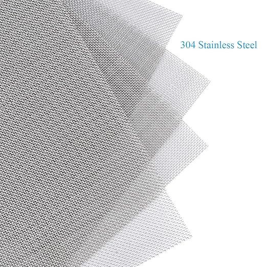 Valchoose 4PACK Stainless Steel Woven Wire Mesh Never Rust, Air Vent Mesh 11.8"X8.2"(300X 210mm), Hard and Heat Resisting Screen, 1mm Hole 20 Mesh Easy to Cut for Rodents Filters Window DIY Projects