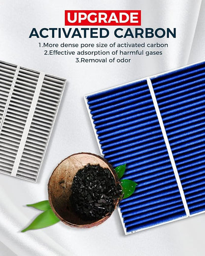 KAX Premium Cabin Air Filter with Dual Active Carbon, CF10388 Replacement for Nissan Armada 2005-2015, Titan 2004-2015, NV2500 2012-2014, NV3500 2012-2014, INFINITI QX56 2004-2010