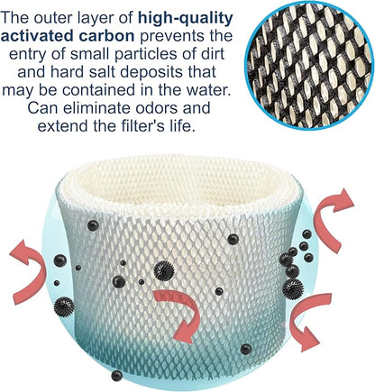 HQRP 2-pack Wick Filter compatible with Walgreens 890-WGN 890WGN LEV320 HF212-UL Cool Mist Humidifiers, W889-WGN Replacement