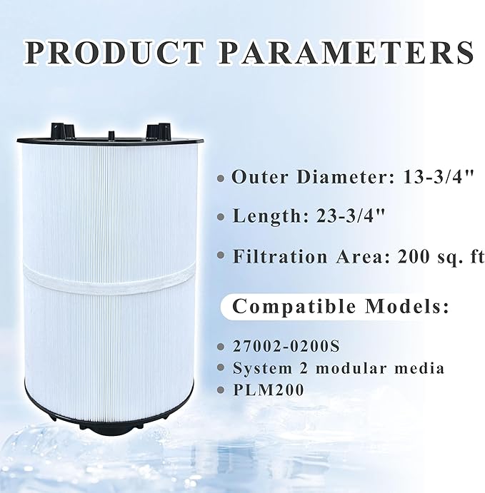Pool Filter Compatible with 27002-0200S, PLM200, System 2 Modular Media, 200 sq.ft Pool Filter