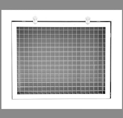HVAC Premium 10" x 6" Cube Core Eggcrate Return Air Filter Grille for 1" Filter - Aluminum - White [Outer Dimensions: 12.5" x 8.5"]
