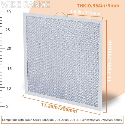 99010316 Range Hood Grease Vent Filter 11 1/4" x 11 3/4" for Broan Range Hoods, Replacement Model WA65AF, NTK7450000, 990721400A,S99010316-2 Pack