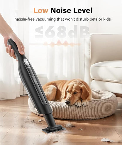 Handheld Vacuum Cordless,24KPA High Power Car Vacuum with Brushless Motor,LED Light,Charging Dock,Rechargeable Hand Held Vacuum Cleaner with Reusable Filter for Car,Home,Office,Pet Pair,Bk