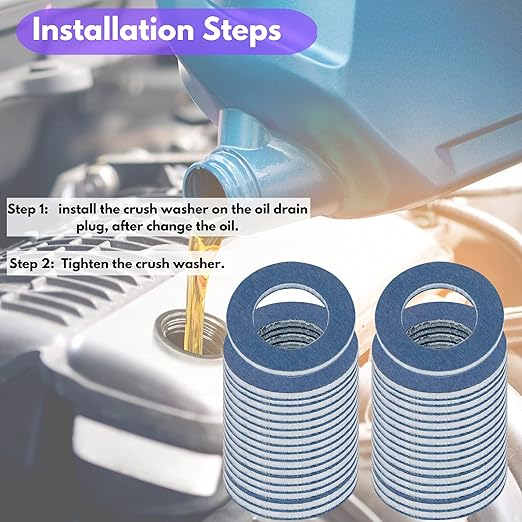 25PCS Oil Drain Plug Gasket Replacement for Toyota Lexus Tacoma Camry Collora Oil Crush Washers Seals 90430-12031 (M12-TOYOTA)