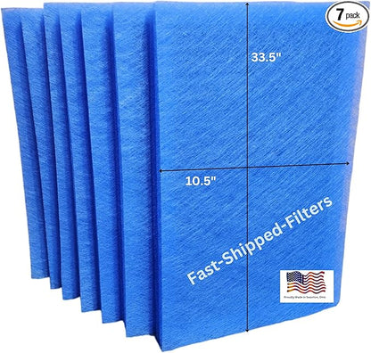 Fast-Shipped-Filters 7 Pack 12X36 Replacement Filter Pads Compatible with MicroPower Guard One Hour Air Cleaner Refill Blue (7, Blue, 12x36)