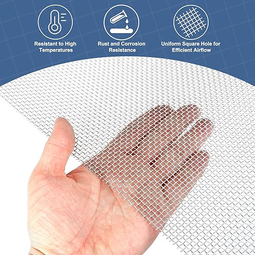 uxcell 8 Mesh 39" x 12" Woven Wire Mesh, 304 Stainless Steel Air Vent Filter Screen, Window Screen Mesh for DIY Projects Vents Cover Filtration Animals Fence