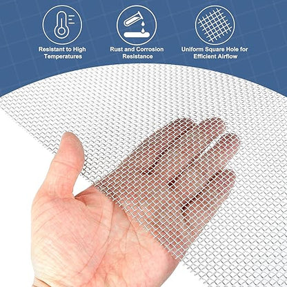 uxcell 8 Mesh 118" x 10" Woven Wire Mesh, 316 Stainless Steel Air Vent Filter Screen, Window Screen Mesh for DIY Projects Vents Cover Filtration Animals Fence