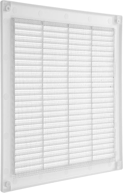 Vent Systems 10" x 10" Inch (Opening Dimensions) Plastic White Soffit Vent Cover - Flat Square Air Vent Grille - Insect Screen - HVAC 12" x 12" Inch (Overall Dimensions)
