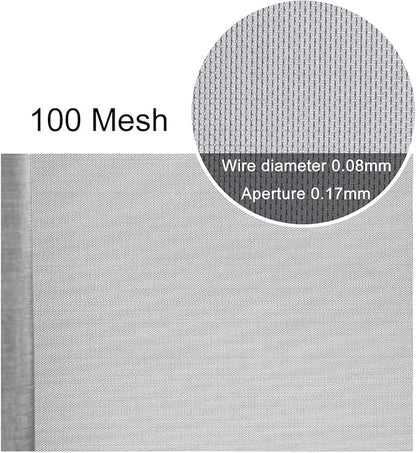 304 Stainless Steel Woven Wire Mesh, 100 Mesh Filter Screen, Heat-Resistant Insect Net for Precision Filtration, Air Vents, Garden Protection, HVAC, Windows